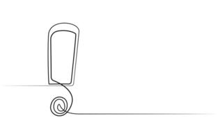 one line drawing of Exclamation mark vector