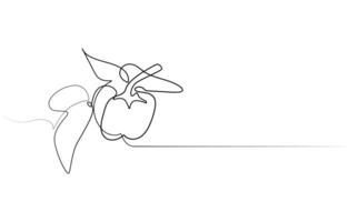 Capsicum continuous one line art drawing vector