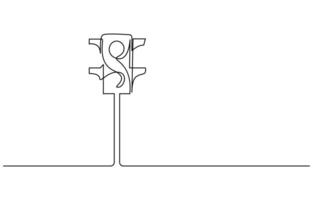 Continuous editable drawing of traffic light vector