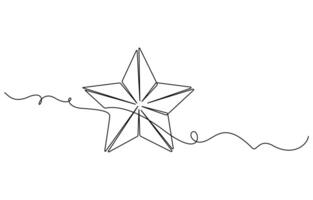 Star in continuous one line drawing vector