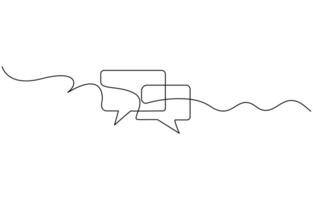 Speech bubble line art continuous one line vector
