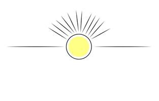 sunshine outline icon single light vector