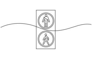 Light traffic one line continuous. Light traffic line art vector