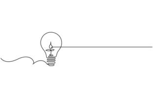 Light Bulb Continuous Line Icon for Creativity vector