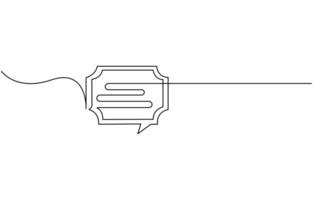 Speech bubble line art drawing vector