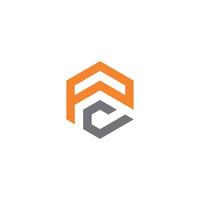 Abstract CP, PC, C, P Letters Logo Monogram icon. vector
