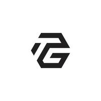 Alphabet Letters GT TG Minimal Logo Initial Based Monogram Icon . vector