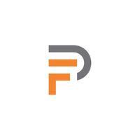 Alphabet letter logo initials monogram icon FP PF F P vector