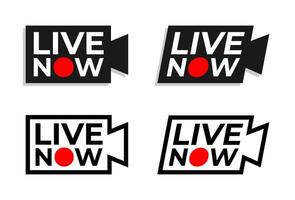 live now camera icon. icon for live streaming. live broadcasting icon set. vector