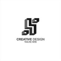 logo s initial icon with creative illustration vector