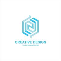 logo n initial icon with creative illustration vector