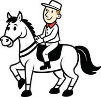 man riding a horse illustration vector
