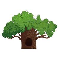 Colorful Textured Illustration of Hollow in Tree Isolated on White Background vector