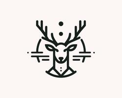 A deer head with a geometric design on it vector
