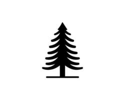 A black and white illustration of a pine tree vector