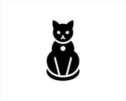 A black cat icon on a white background vector