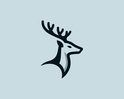 A deer head logo with a black background vector