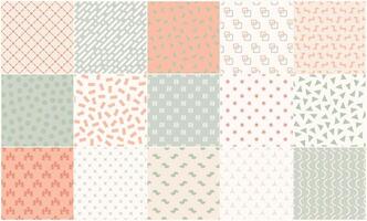 Collection of simple seamless geometric patterns. Unusual stylish textile prints. Minimalistic endless trendy backgrounds vector