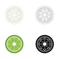 Fresh lemon fruits icon set with Outline vector