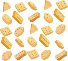 A pattern of biscuits and crackers vector
