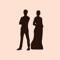 Man and Woman in silhouette illustration vector