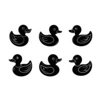Rubber Duck and Linocut Silhouette Design vector
