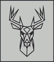 black line deer geometrycal design on isolated grey background vector