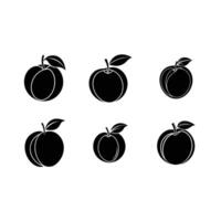Peach Icon - and Linocut Silhouette Design vector