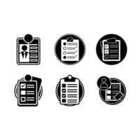 Survey Reports Icon - and Linocut Silhouette Design vector
