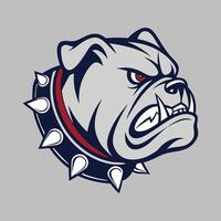 A Fierce Bulldog Mascot With a Spiked Collar vector