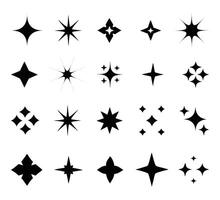 A Set of Starburst and Sparkle Icons vector