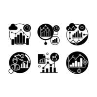 Predictive Analytics and with Linocut Silhouette Design vector