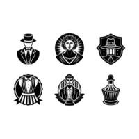Old-Fashioned and Linocut Silhouette Design vector