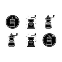 Grinder Icon - and Linocut Silhouette Design vector