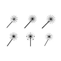 Sparkler Icon - and Linocut Silhouette Design vector