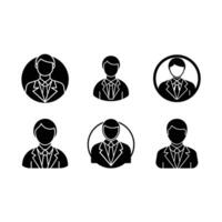 Supervisor Icon and Linocut Silhouette Design vector