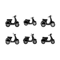 Scooter Icon - and Linocut Silhouette Design vector