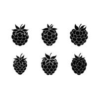 Raspberry Icon and Linocut Silhouette Design Artwork vector