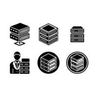 Server Icon AI and Linocut Silhouette Design vector