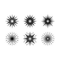 Starburst Firework and Linocut Silhouette Design vector