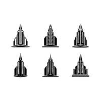 Skyscraper Icon - and Linocut Silhouette Design vector