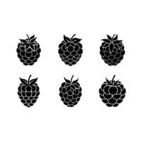 Raspberry Icon - and Linocut Silhouette Design vector