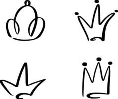 Hand drawn crown icons set. Simple Logo Illustration for Design Projects vector