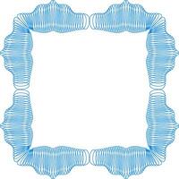 Intricate guilloche pattern forming a secure square frame, ideal for certificate, diploma, or currency design vector
