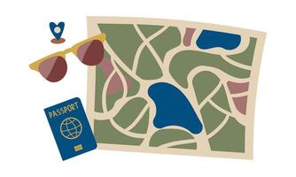 Travel banner concept . Travel concept. Set of travel objects isolated on white . Hand drawn doodle flat illustration for card , banner and web design. vector