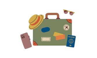 Travel icon set. Travel concept. Set of travel objects isolated on white .Travel icon set. Travel concept. Hand drawn doodle flat illustration for card , banner and web design. vector