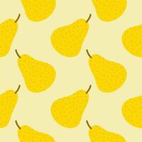 Pear fruit seamless pattern. vector