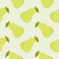 Decorative seamless pattern with ripe pears and leaves vector