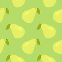 Pear seamless pattern, background design with fruits vector