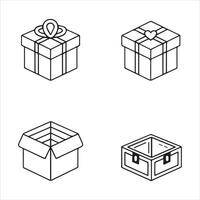 Clean line Icon of Box vector